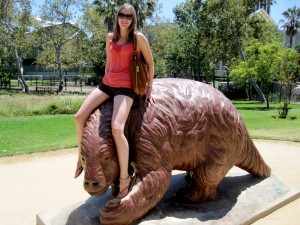 You just can't visit the La Brea Tar Pits without riding the ground sloth. Or at least, that is how I felt.  